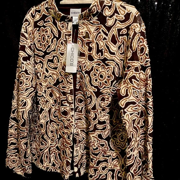 Chicos Beaded Jacket appliqué